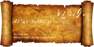 Ági Jolán névjegykártya