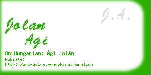 jolan agi business card